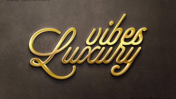 Free Gold Metallic Text Effect PSD