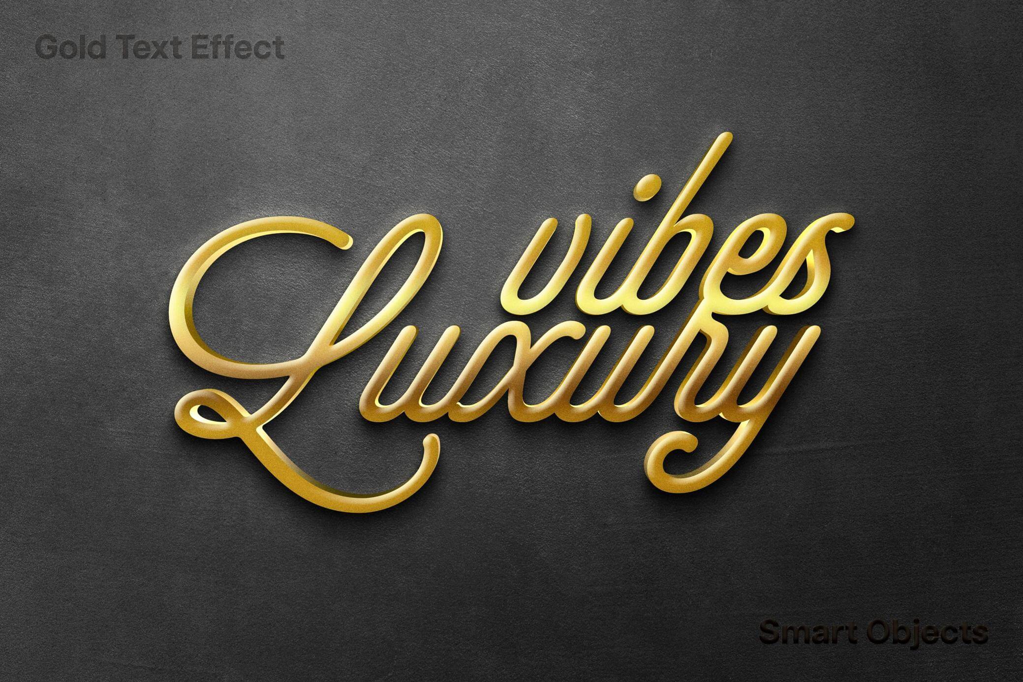 Free Gold Metallic Text Effect PSD