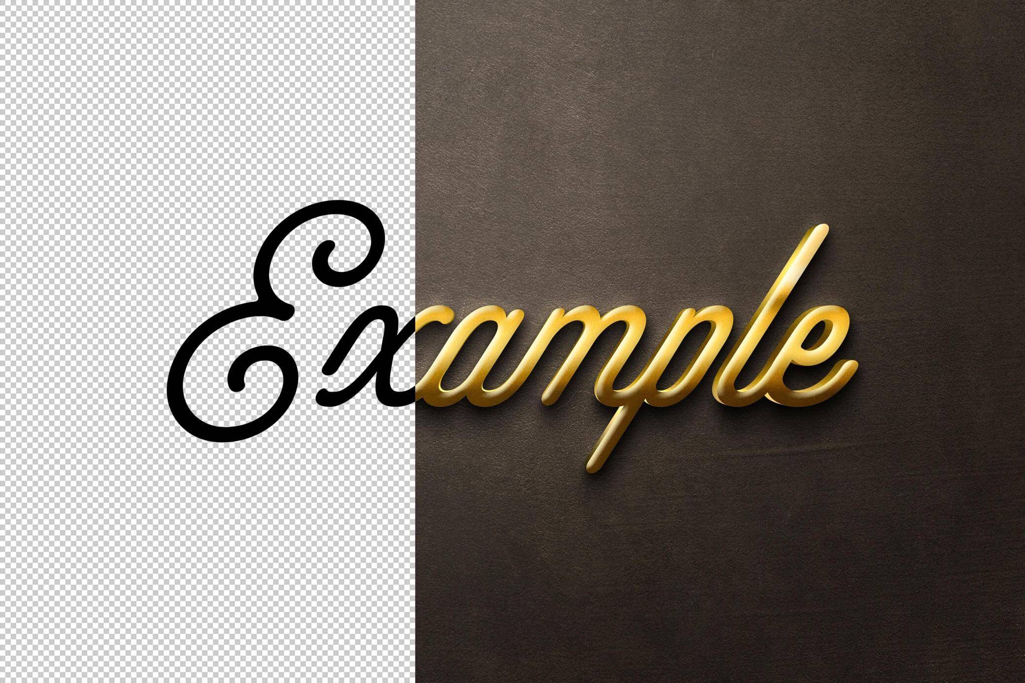 Free Gold Metallic Text Effect PSD