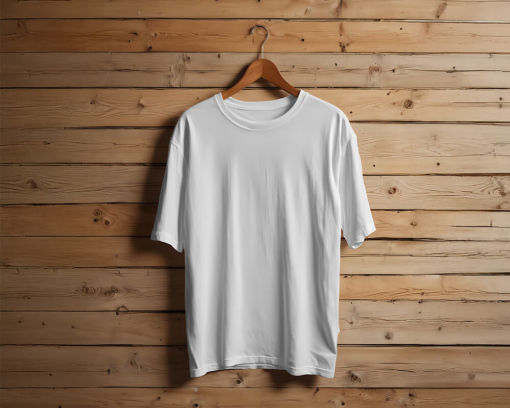 Free Hanging Crew Neck T-shirt Mockup PSD