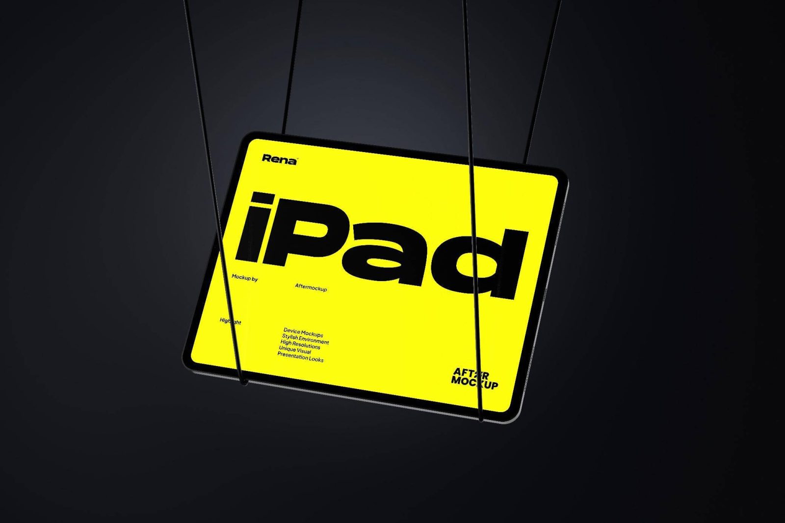 Free Hanging iPad Mockup PSD