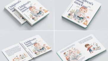 Free Hardcover Children’s Story Book Mockup PSD