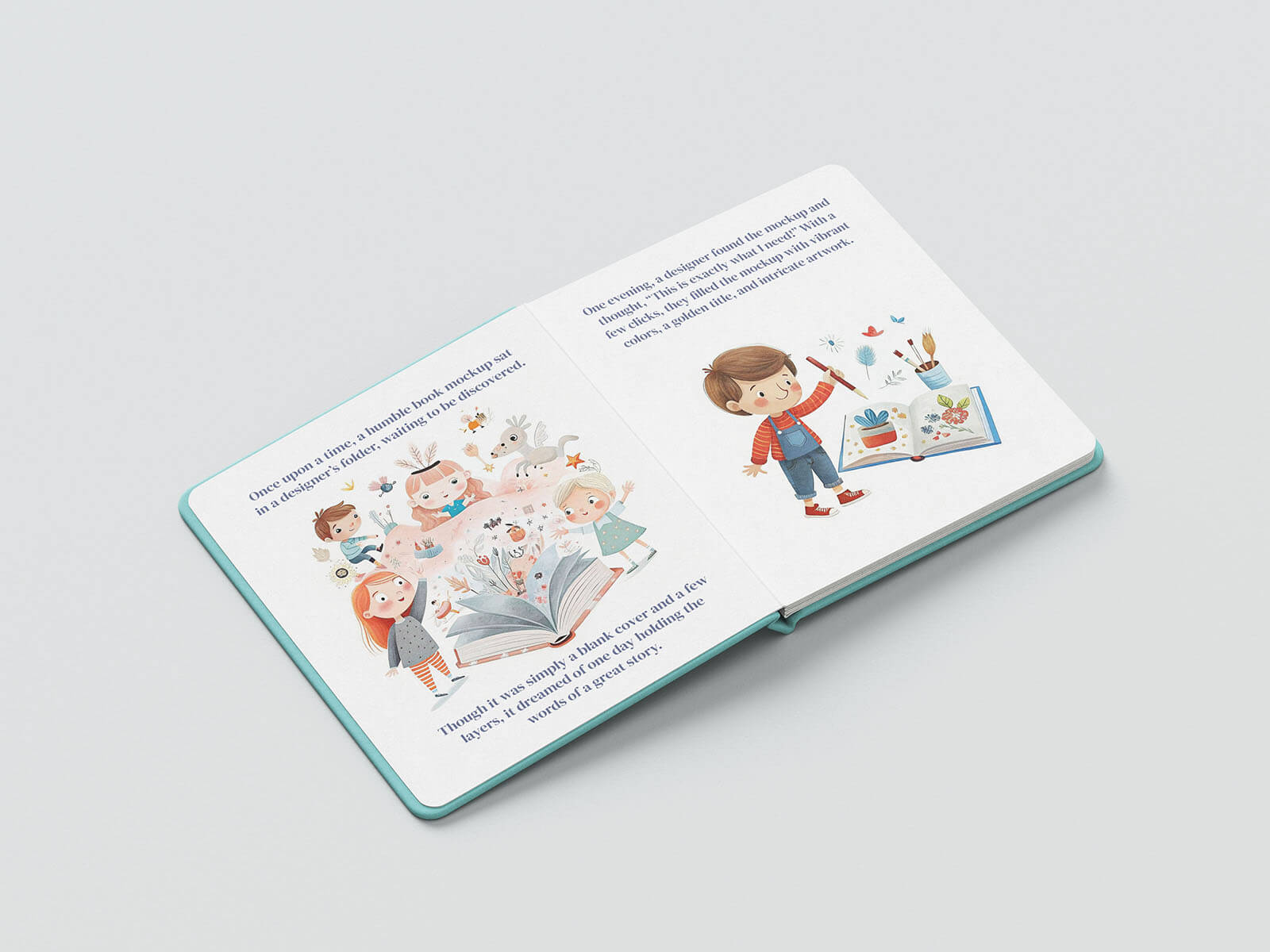 Free Hardcover Children’s Story Book Mockup PSD