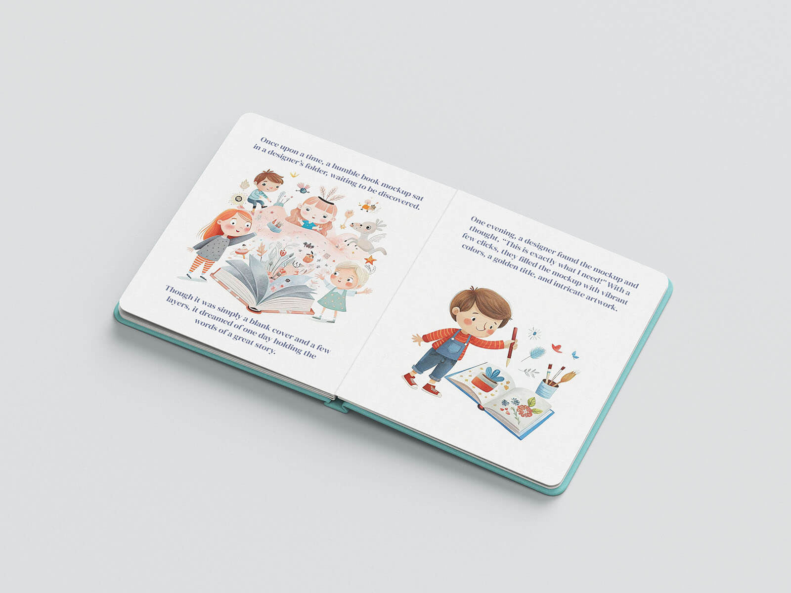 Free Hardcover Children’s Story Book Mockup PSD