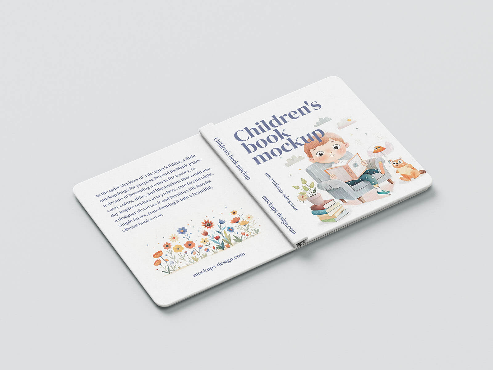 Free Hardcover Children’s Story Book Mockup PSD