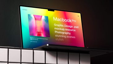 Free Customizable M4 MacBook Pro Mockup PSD