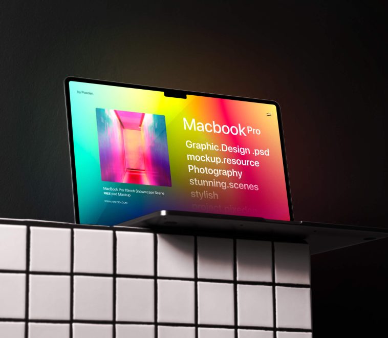 Free Customizable M4 MacBook Pro Mockup PSD