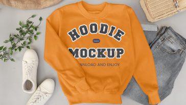 Free Material Cotton Hoodie Mockup