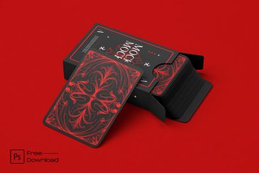 Free Premium Playing Cards Packaging Mockup PSD