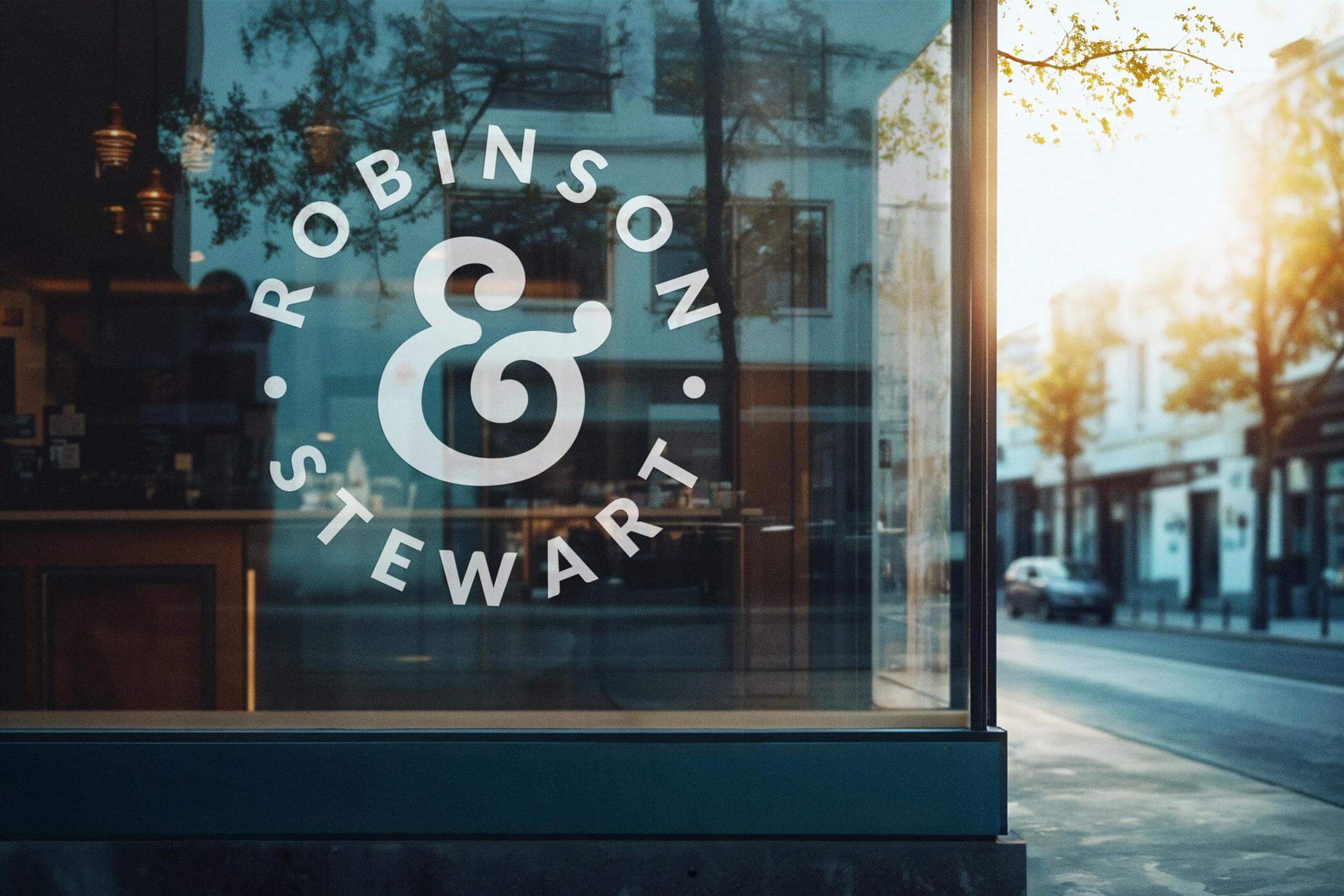 Free Shop Window Logo Mockup PSD Set