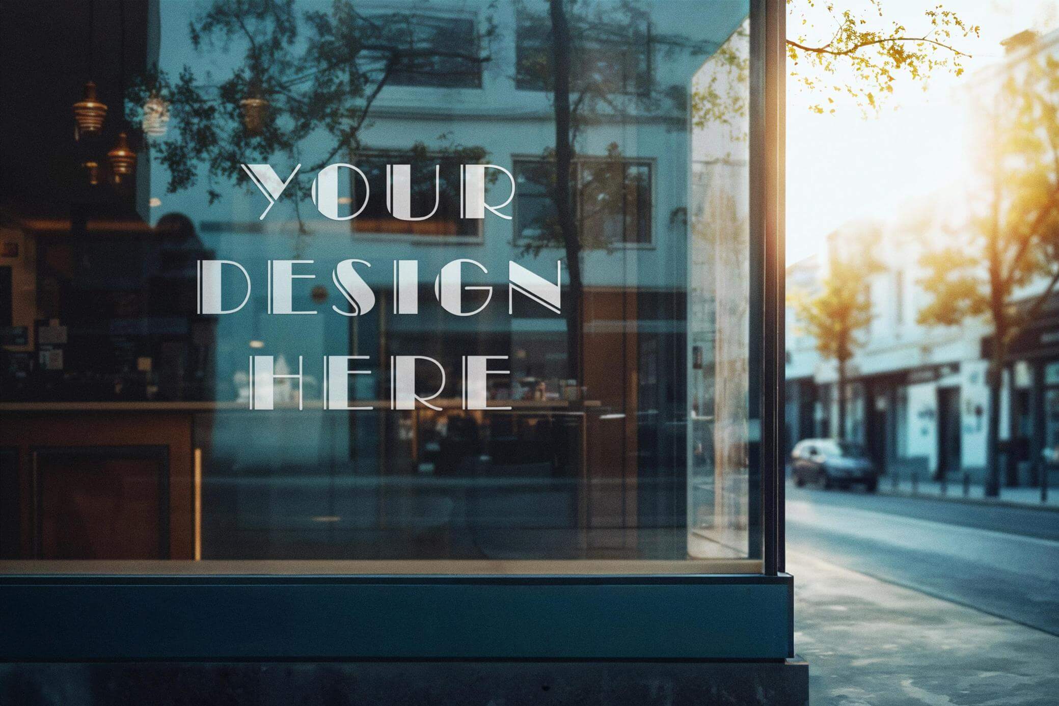 Free Shop Window Logo Mockup PSD Set