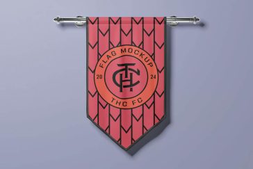 Free Sports Pennant Flag Mockup PSD