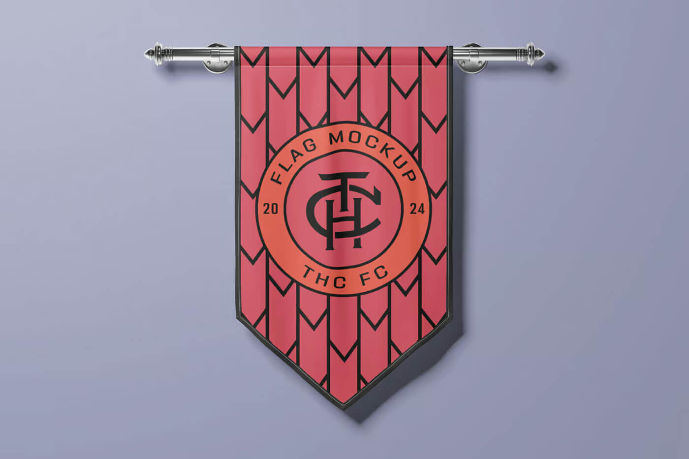 Free Sports Pennant Flag Mockup PSD