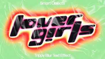 Free Trippy Blur Text Effect PSD