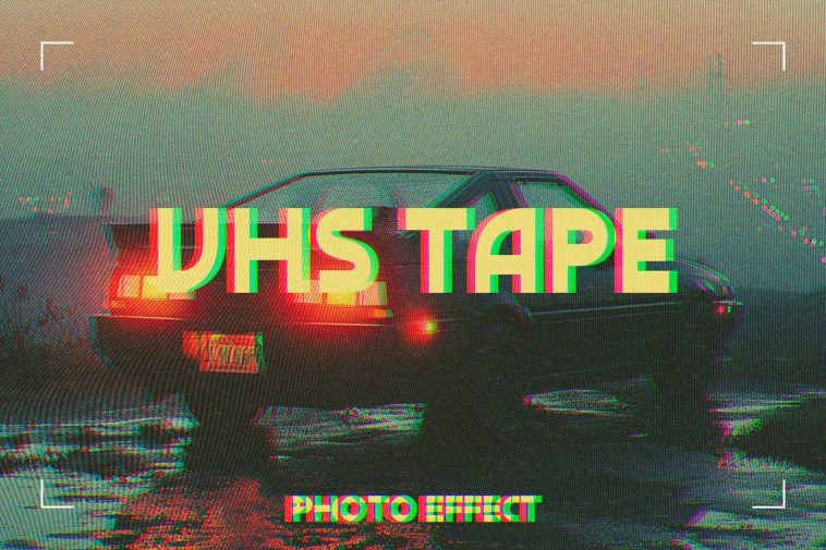 Free Vintage VHS Tape Photo Effect PSD