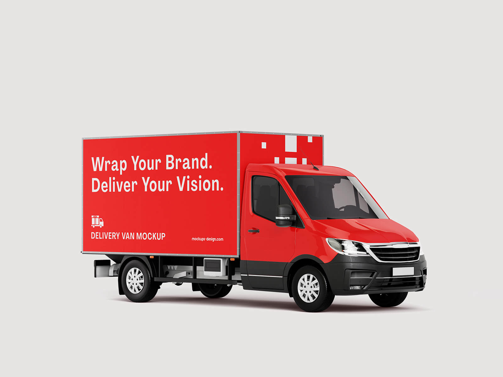 3 Free Side view Cargo Delivery Van Mockup PSD