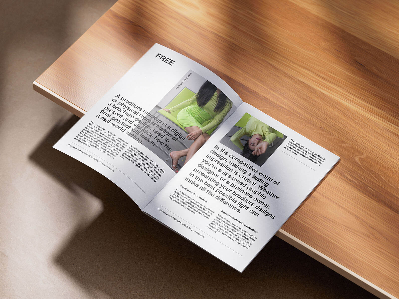 4 Free A4 Multipage Brochure / Magazine Mockup PSD Files