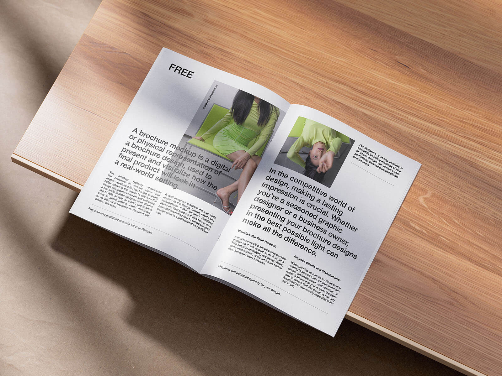 4 Free A4 Multipage Brochure / Magazine Mockup PSD Files