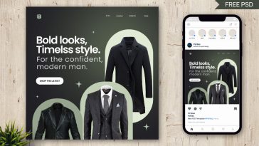 Modern Man Fashion Sale Free Instagram Post Design Template PSD