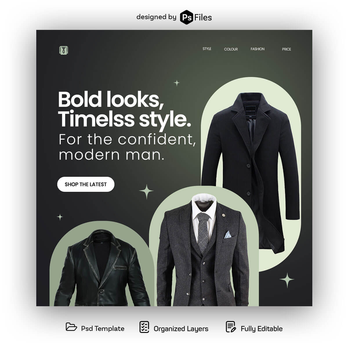 Modern Man Fashion Sale Free Instagram Post Design Template PSD