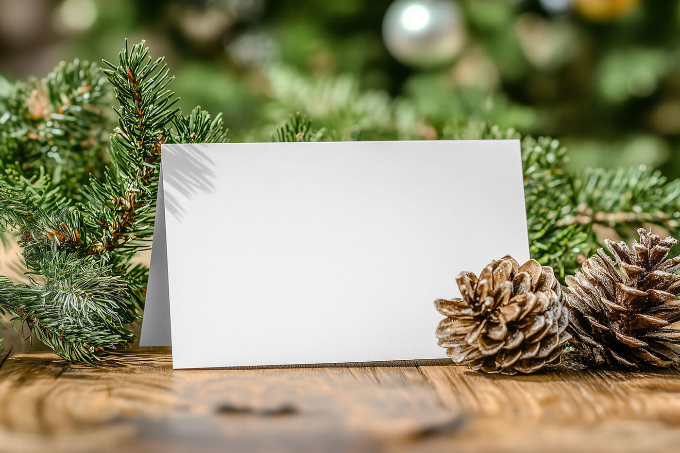 Free Christmas Paper Postcard Mockup PSD