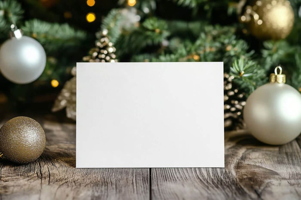 Free Christmas Paper Postcard Mockup PSD