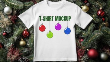 Free Christmas T-Shirt Mockup PSD