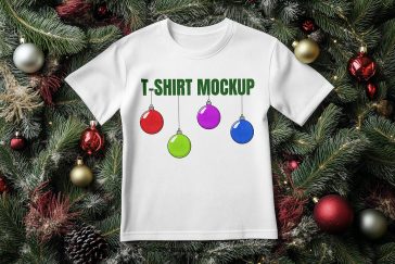 Free Christmas T-Shirt Mockup PSD