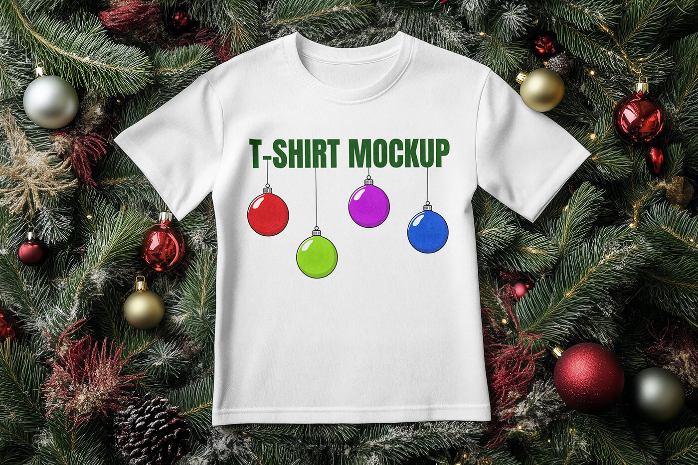 Free Christmas T-Shirt Mockup PSD