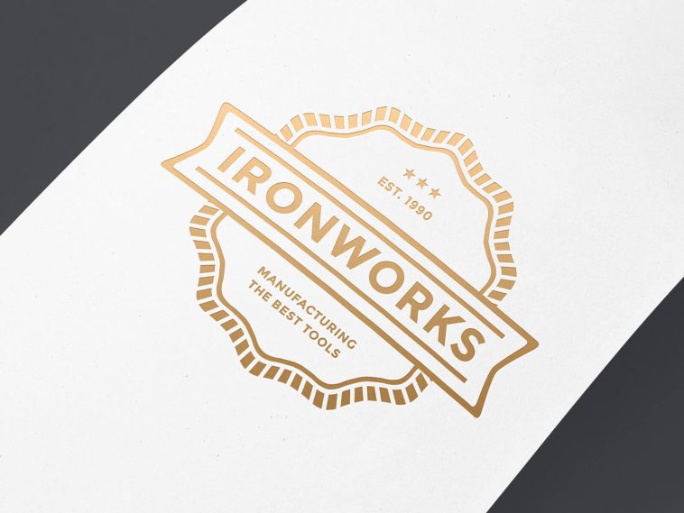 Free Gold Foil Logo Mockup PSD