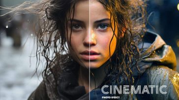 Free Grainy Cinematic Photo Effect PSD file