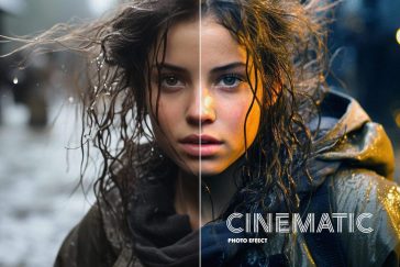 Free Grainy Cinematic Photo Effect PSD file