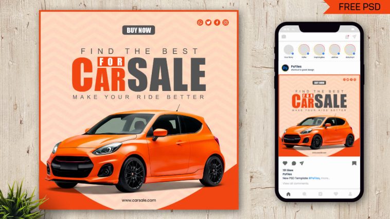 Free Luxury Car Sale Post PSD Template