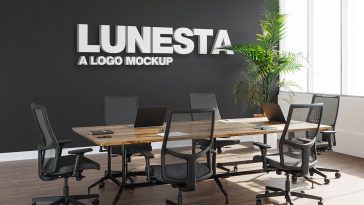 Free Office Conference Room LOGO Mockup PSD