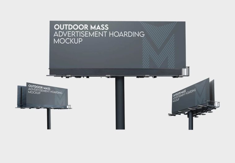 Free Outdoor Mass Advertisement Hoarding Billboard PSD