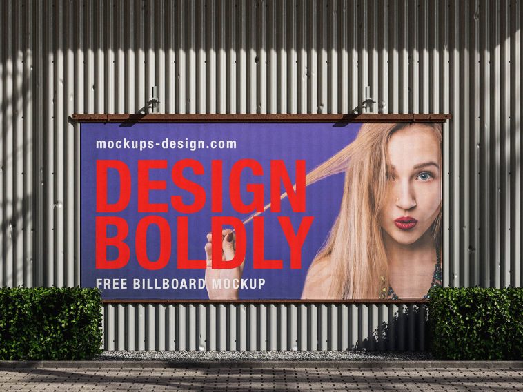 Free Outdoor Mounted Billboard Mockup PSD Set