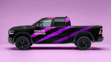 Free Pick-Up Truck Mockup PSD