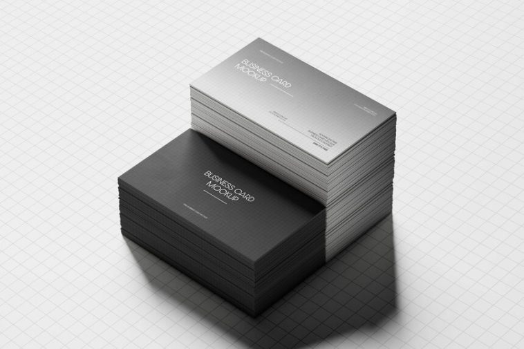 Free Premium Stacked Business Card Mockup PSD