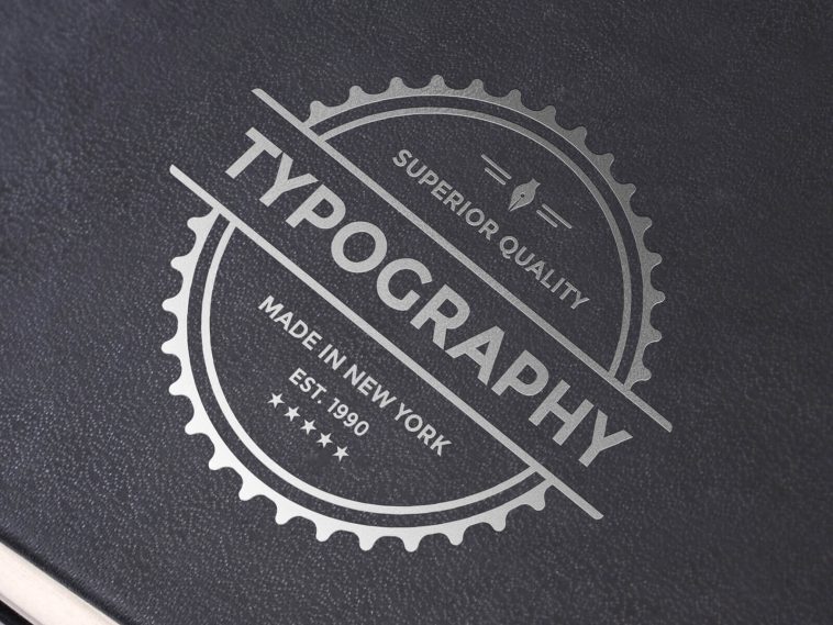 Free Silver Foil Logo Mockup PSD