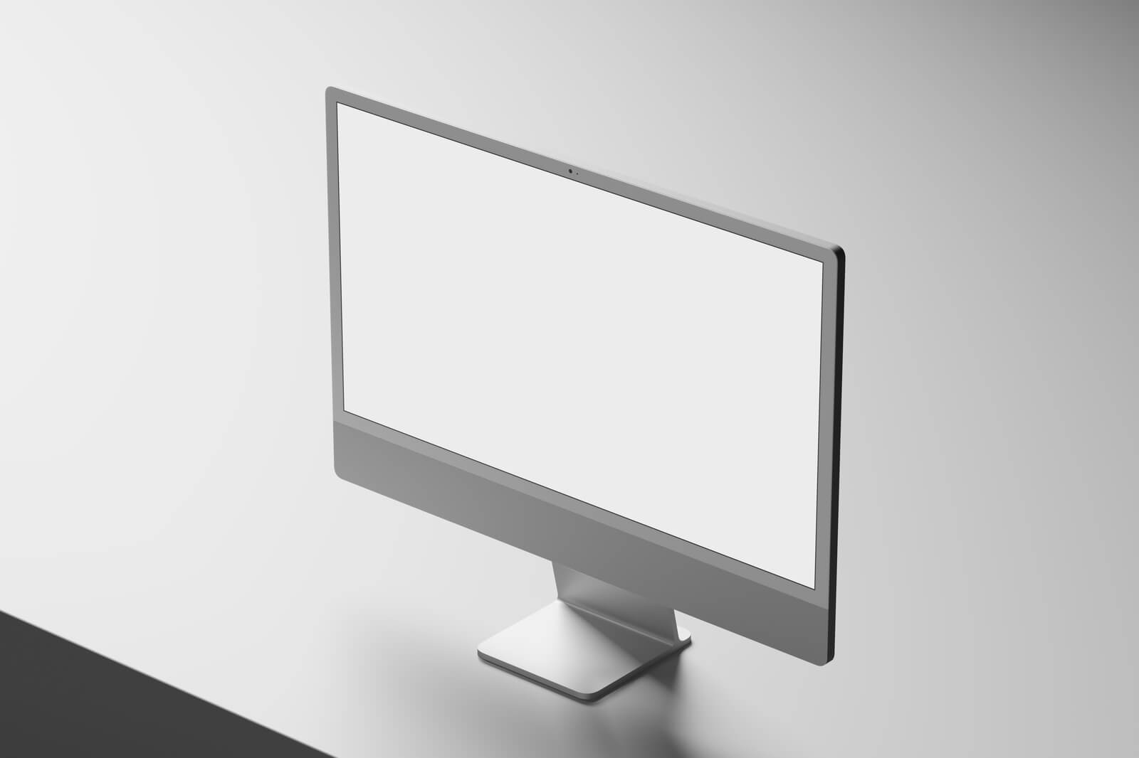 Free Silver iMac Mockup PSD