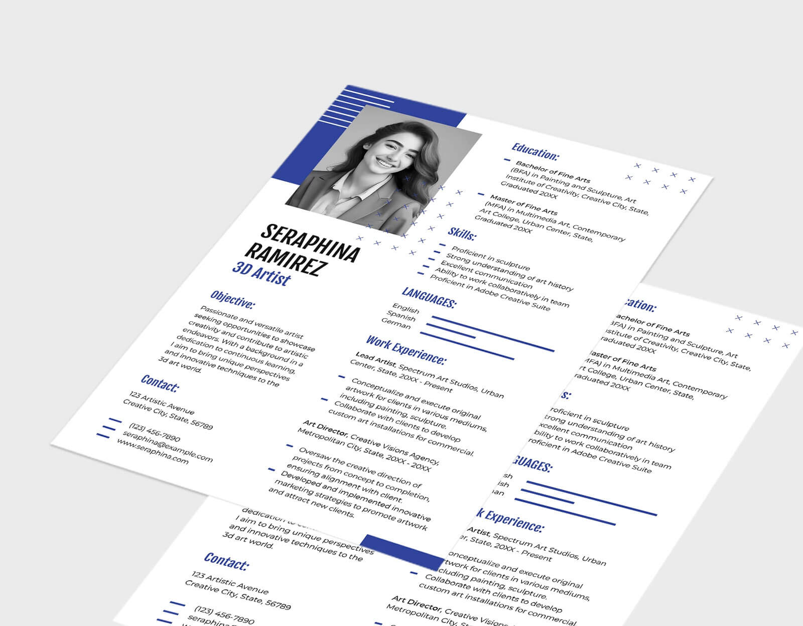 Free Simple Geometric Resume PSD Template