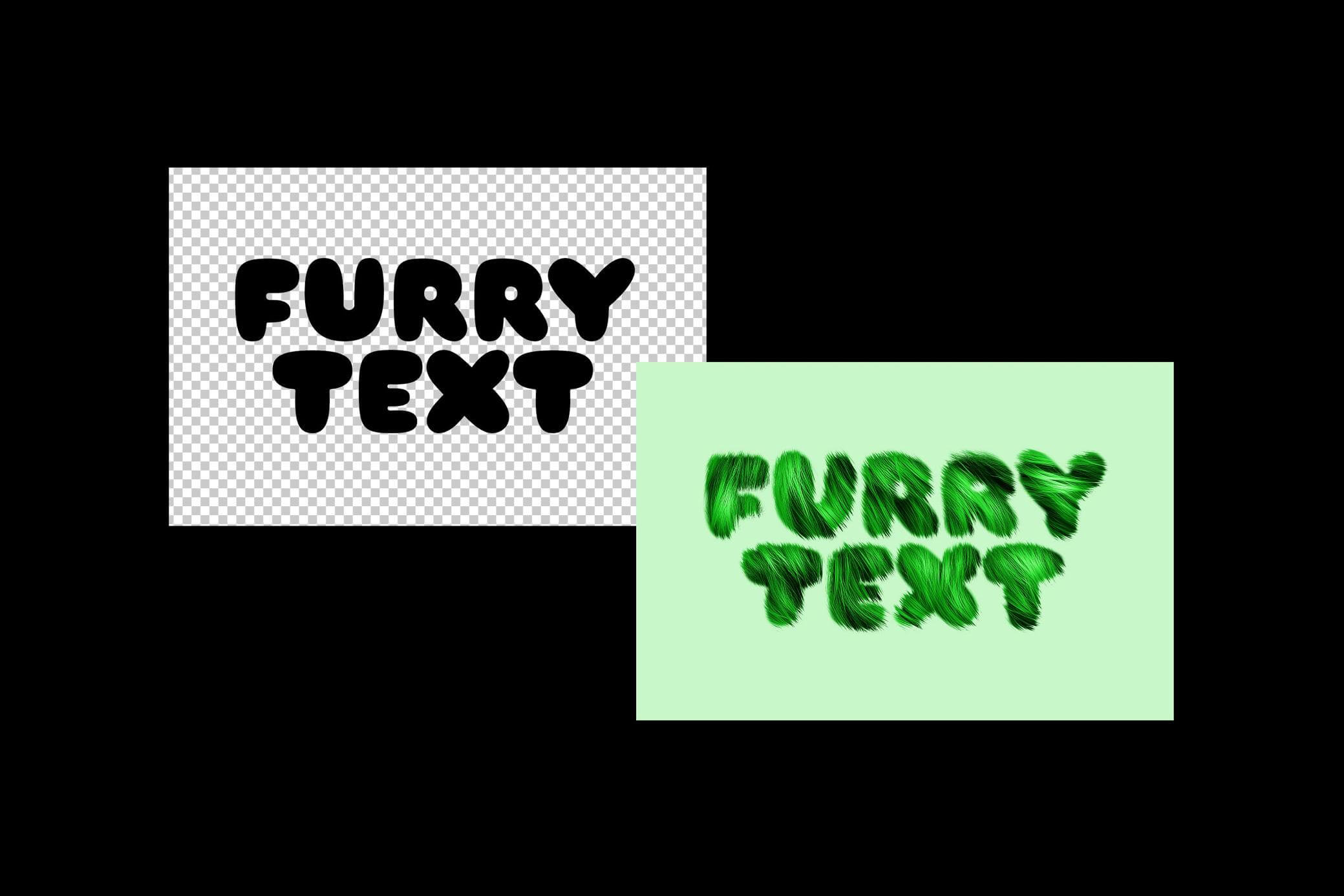 Free Soft Furry Text Effect PSD