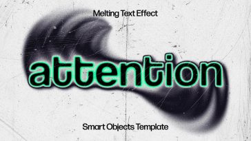 Free Twirl Blurred Text Effect PSD Template