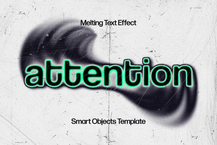 Free Twirl Blurred Text Effect PSD Template