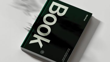 Free Unique Hardcover Book With Aesthetic Shadows Mockup PSD