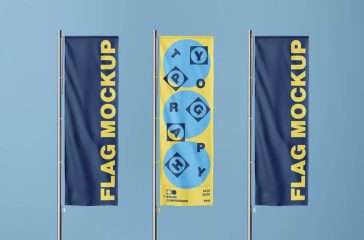 Free Vertical Flag Mockups PSD