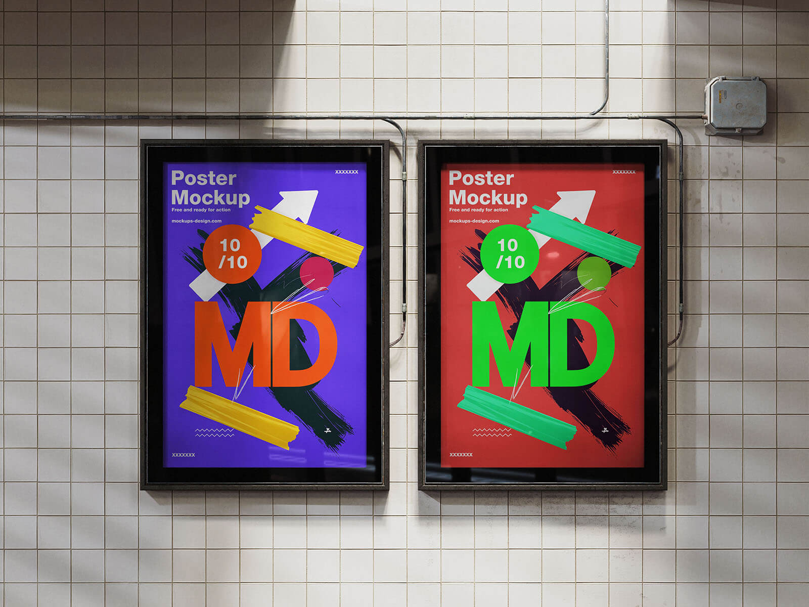 3 Free Indoor Wall Framed Poster Mockup PSD Files