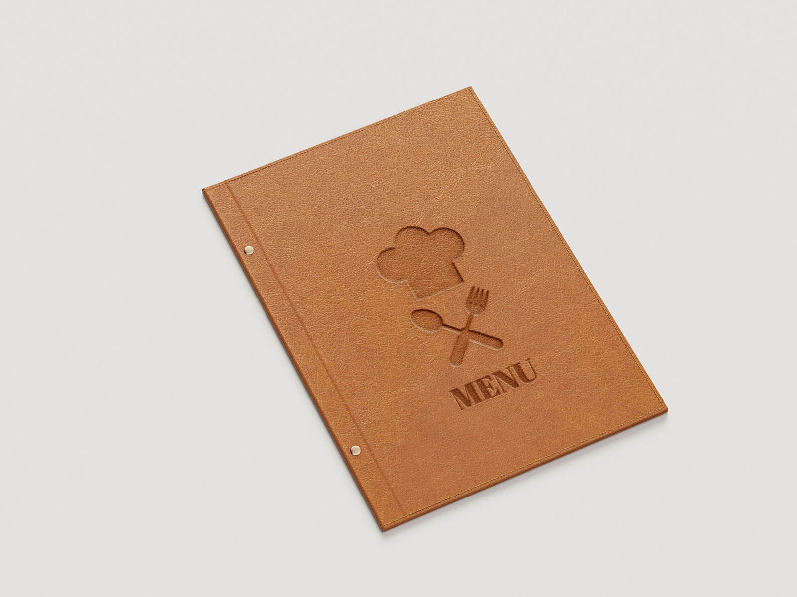 4 Free Elegant Restaurant Leather Menu Card Mockups PSD Set