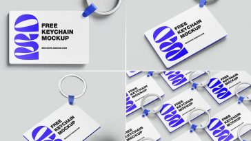 4 Free Versatile Rectangle Keychain Mockup PSD