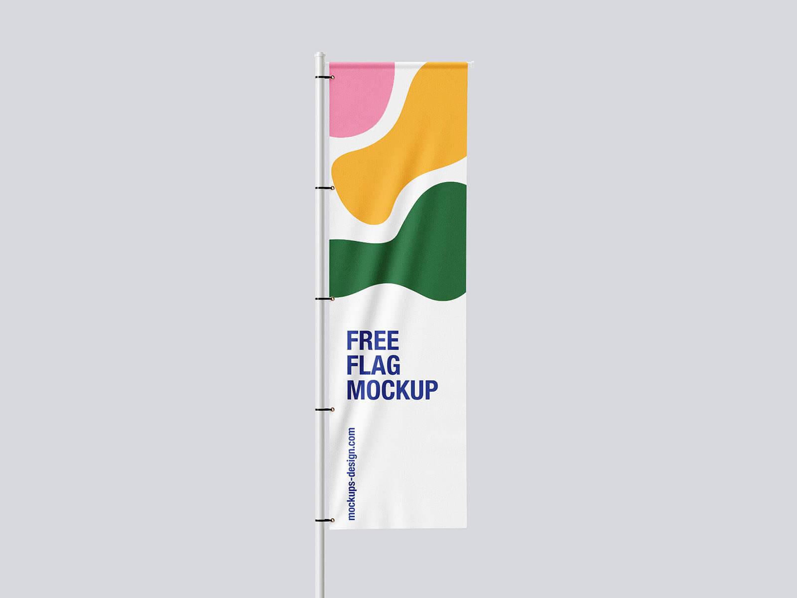 4 Free Vertical Flag Pole Banner Mockup PSD Files